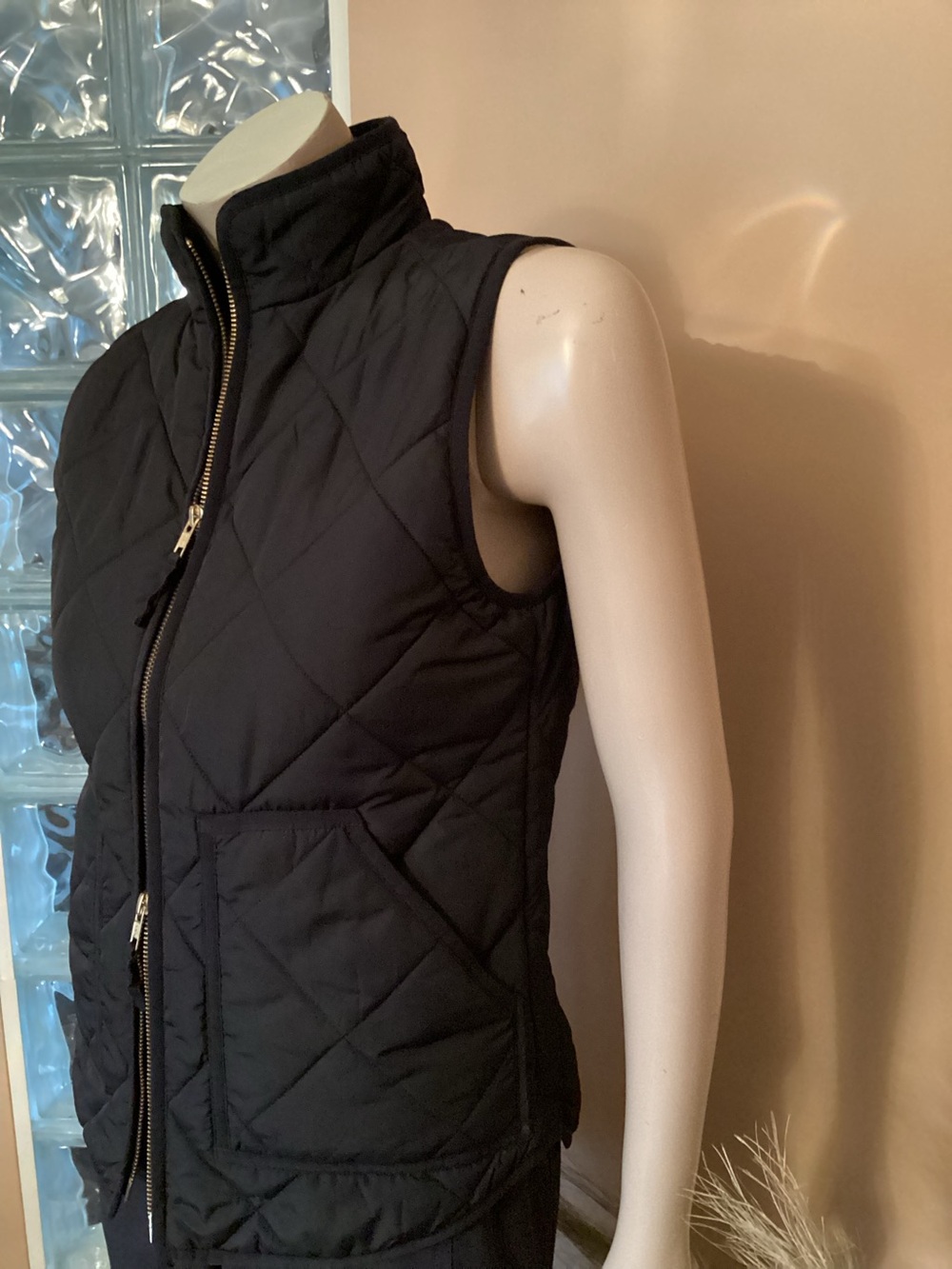 J. Crew Black Quilted Puffer Vest